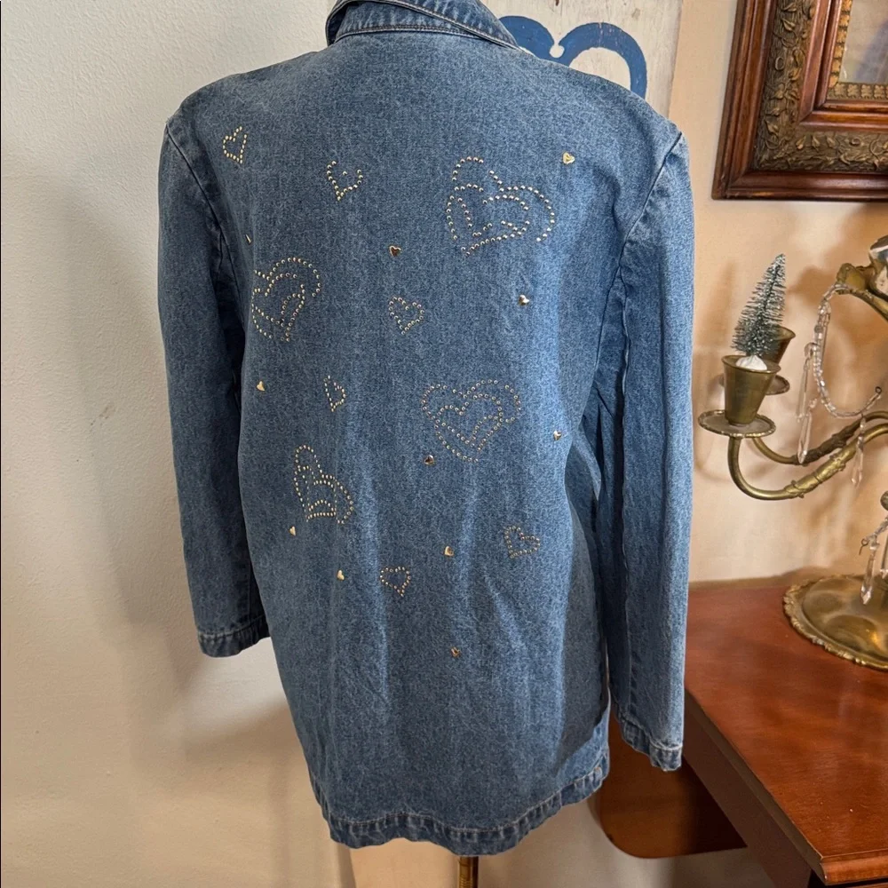 80s Vintage Jordache Embellished Blue Jean Jacket - Picture 2 of 7